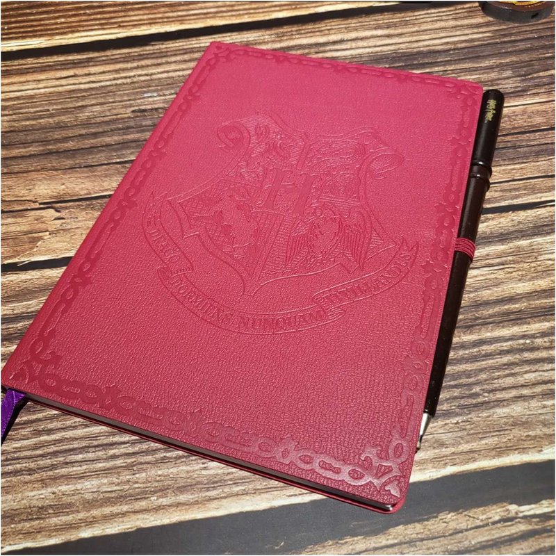 【哈利波特】霍格华兹皮革封面笔记本(附魔杖笔)/Harry Potter - 笔记本/手帐 - 其他材质 红色