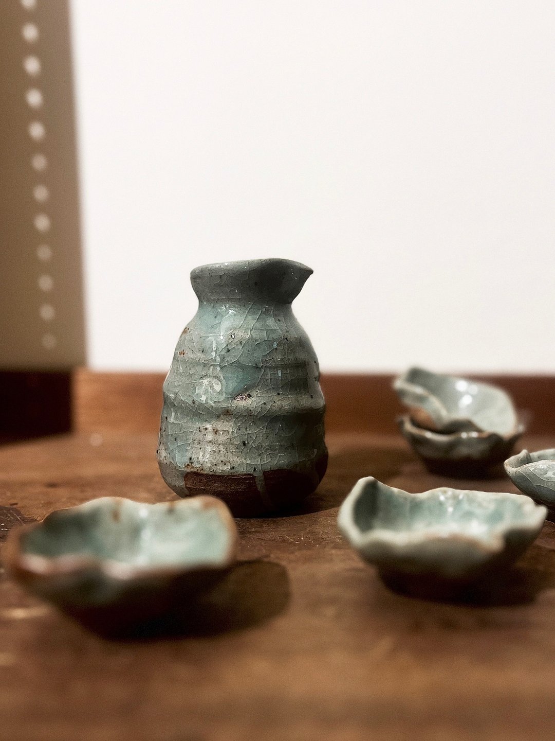 蓝洞 德利酒器组 清酒壶与酒杯六入 | 陶器皿 - 酒杯/酒器 - 陶 蓝色