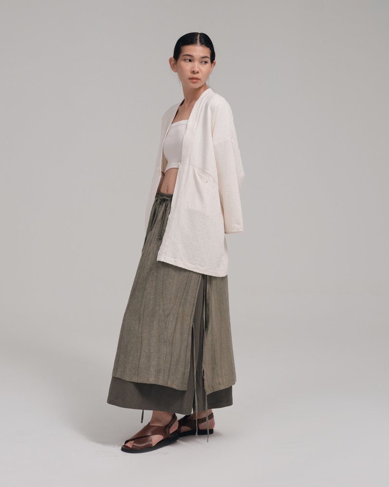 女装：Midi Skirt (灰色) - 裙子 - 其他人造纤维 灰色