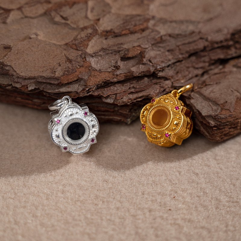 藏传佛教  嘎屋系列  迷你纯银925坛城嗄屋 - 项链 - 贵金属 多色