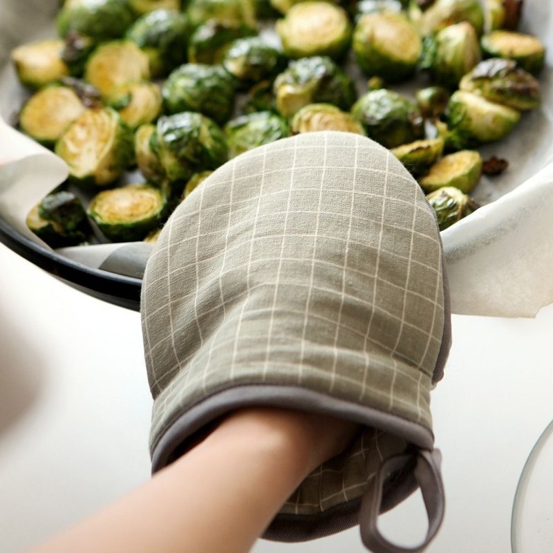 Dailylike 防烫手套(单入)-09 日式格线,E2D43243 - 厨房用具 - 棉．麻 绿色