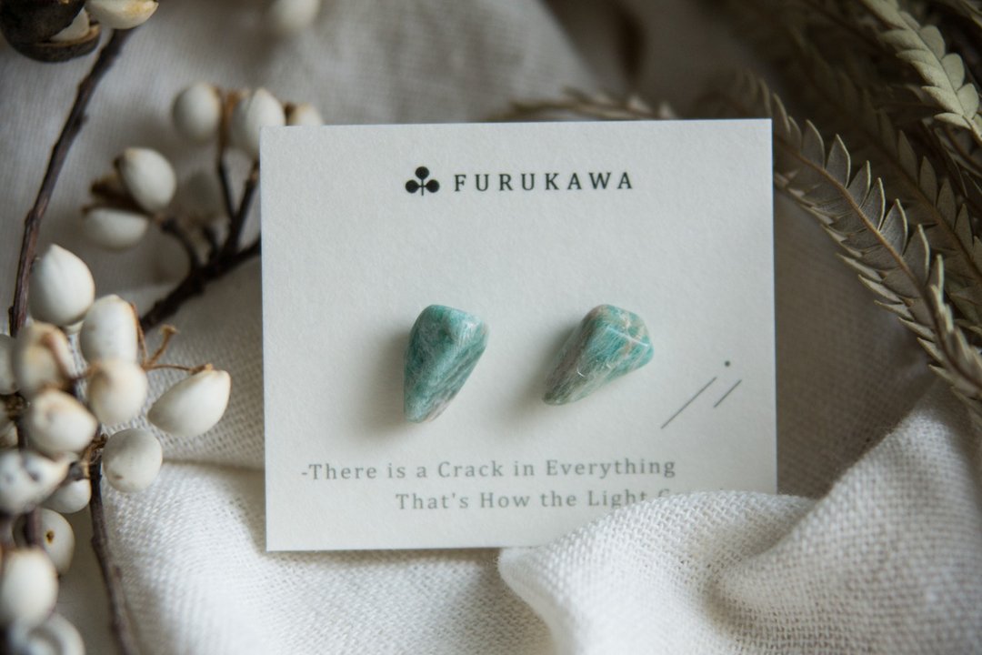 CRACK | 矿物系耳环 |  EARRINGS - 耳环/耳夹 - 玉石 蓝色