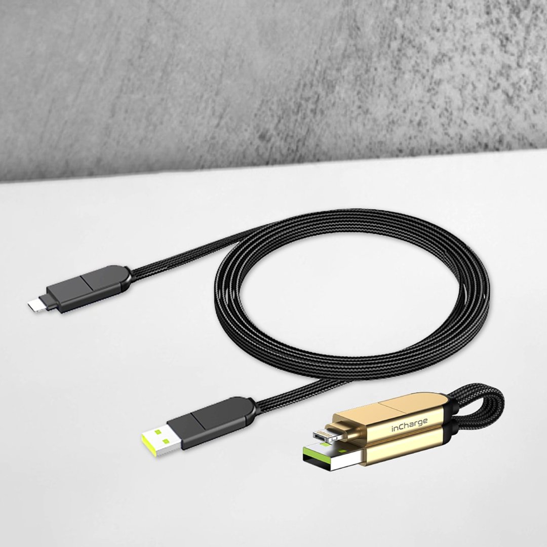 inCharge X 六合一充电传输线 100W  (一长一短/USB-C快充版) - 充电宝/传输线 - 其他材质 白色