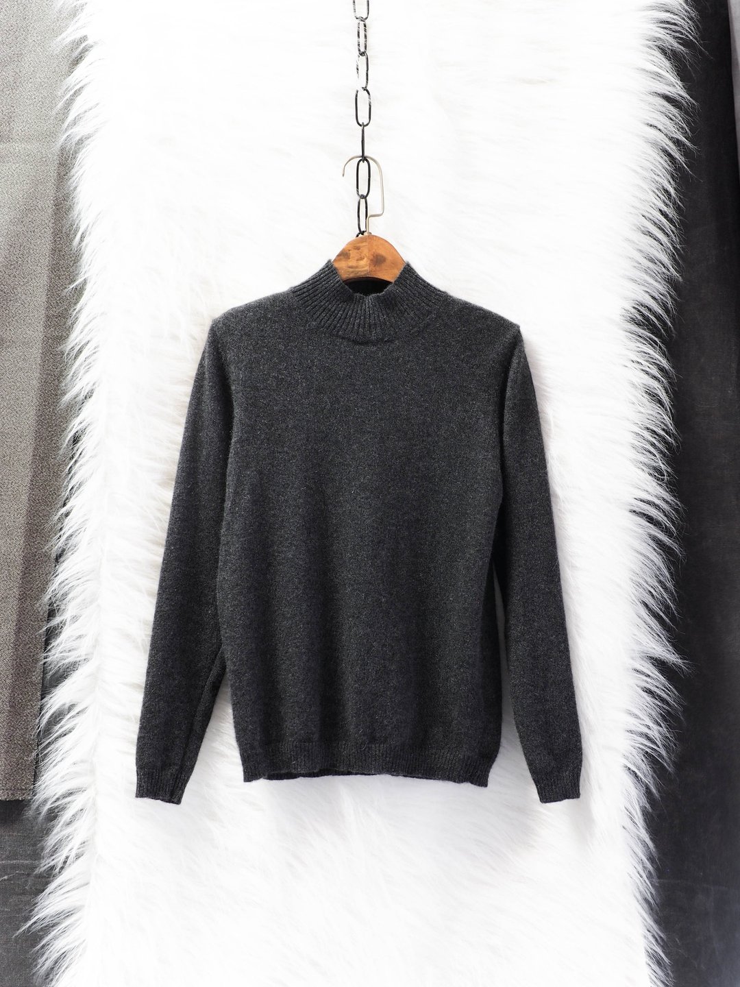 岛根铁灰暖柔亲轻恋爱日志 古董喀什米尔羊绒古着毛衣 cashmere - 女装针织衫/毛衣 - 羊毛 灰色