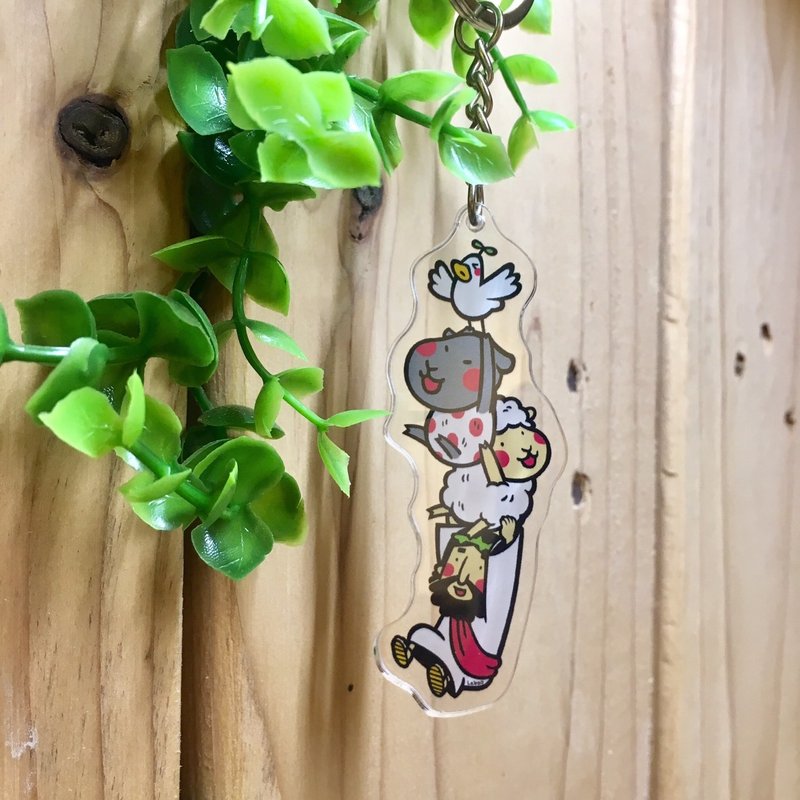 压克力钥匙圈-抓好啰 - 钥匙链/钥匙包 - 压克力 白色