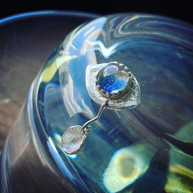 -珠-透系列-水晶925纯银胸针 - 胸针 - 纯银 蓝色