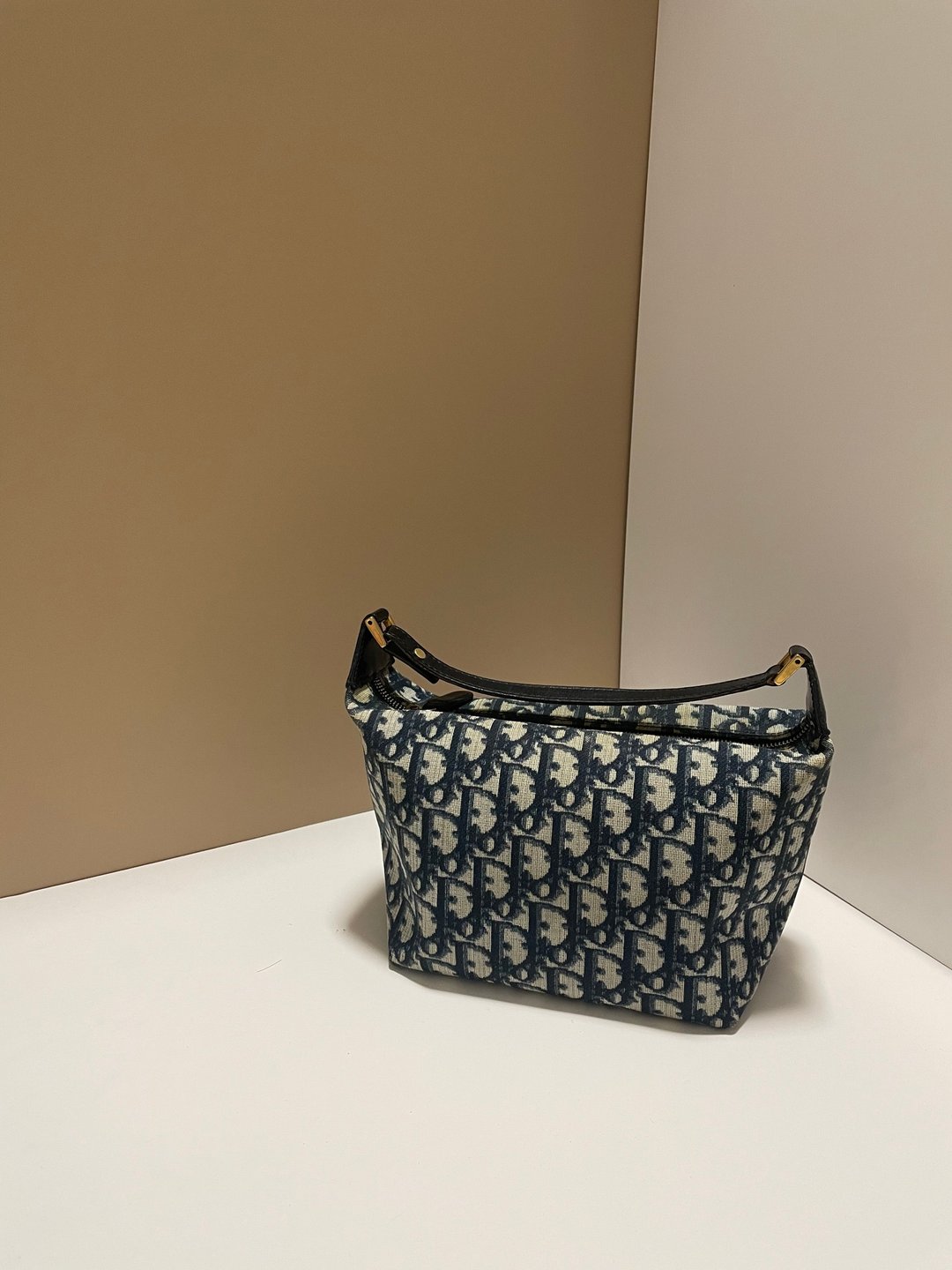 【LA LUNE】中古Dior迪奥蓝色经典老花纹小饭盒手提包手袋 - 手提包/手提袋 - 人造皮革 蓝色