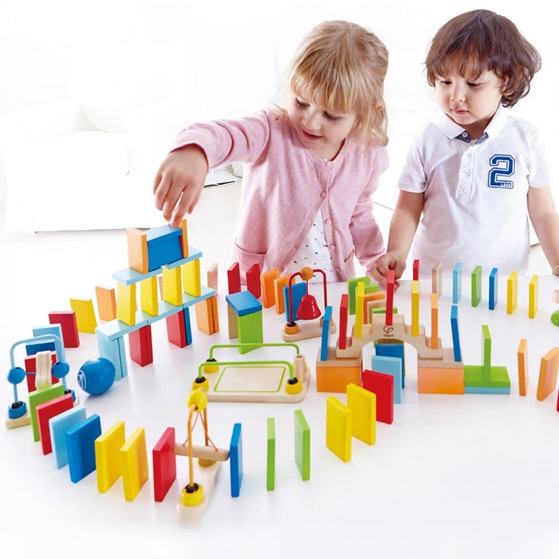 【礼物】德国Hape 超级骨牌游戏组 - 玩具/玩偶 - 木头 多色