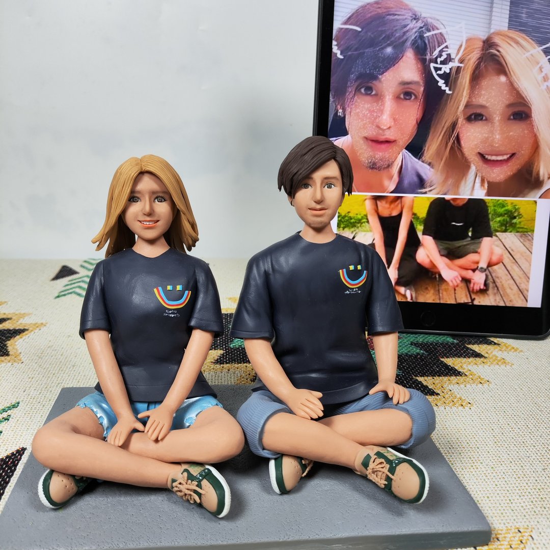 客制化人物公仔 结婚 周年纪念 礼物 订制 3D人偶 人像画 似颜绘 - 玩偶/公仔 - 粘土 多色