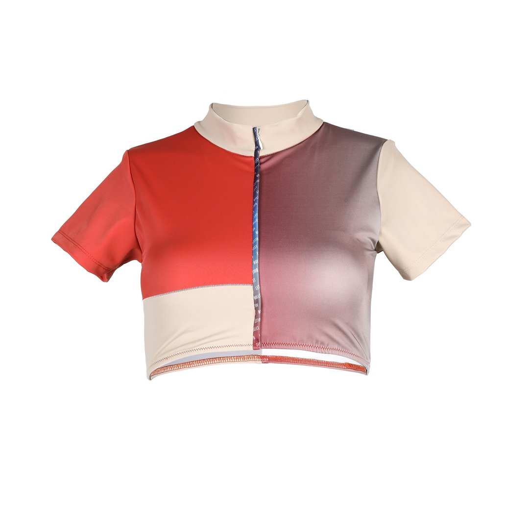 Ombre top – 珊瑚色 / 回收面料泳裝 (分开售卖) - 女装泳衣/比基尼 - 环保材料 红色