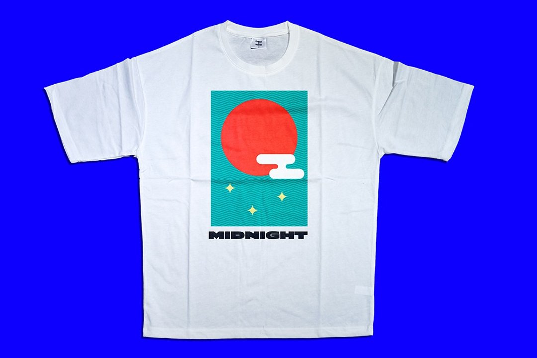 新款落肩五分袖T恤ーMidnightー纯白ーUnisex 中性版ーA君B子设计 - 中性连帽卫衣/T 恤 - 棉．麻 白色