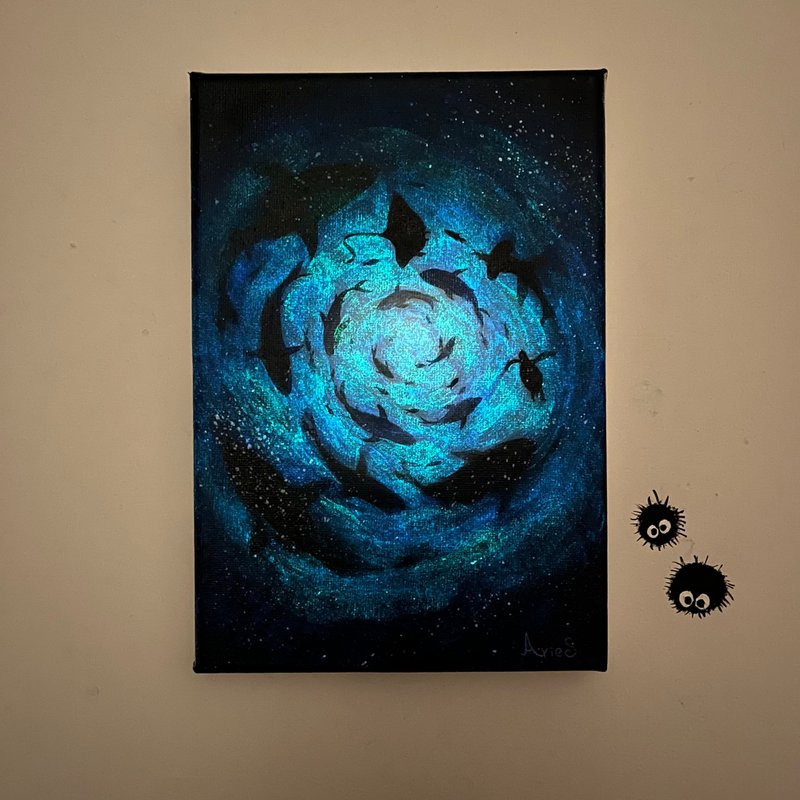 夜光画 夏日海洋压克力画 油画课程 生日礼物  无绘画基础可学 - 插画/绘画/写字 - 棉．麻 