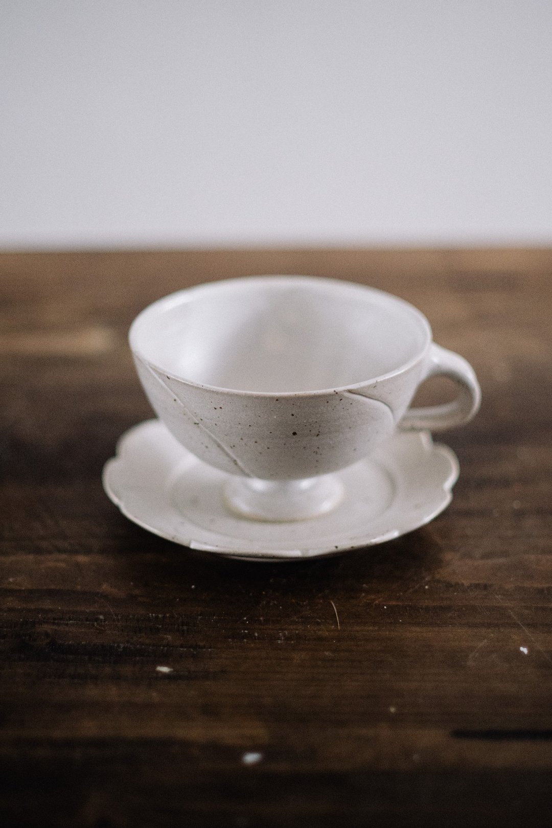 手制陶瓷高脚咖啡杯 - 其他杯子 - 陶 白色