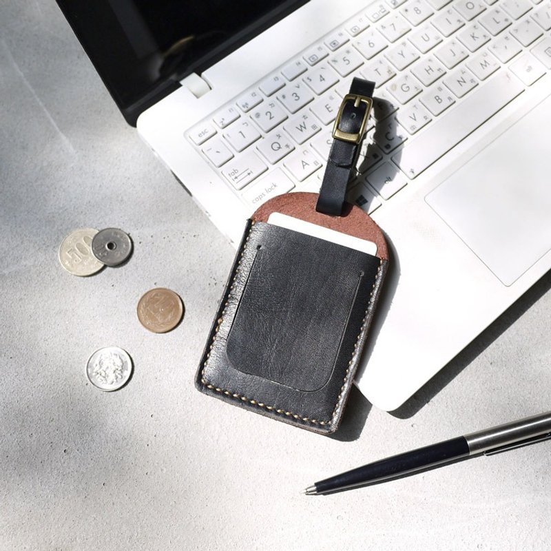 日本手作风 多功能植鞣皮革卡片/行李吊牌 Made by HANDIIN - 证件套/卡套 - 真皮 