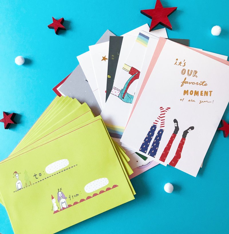 【全套 79 折】☃ 写给13个好朋友 | 圣诞明信片组 ( 13张每款各1 + 送13个圣诞信封 ) - 卡片/明信片 - 纸 多色