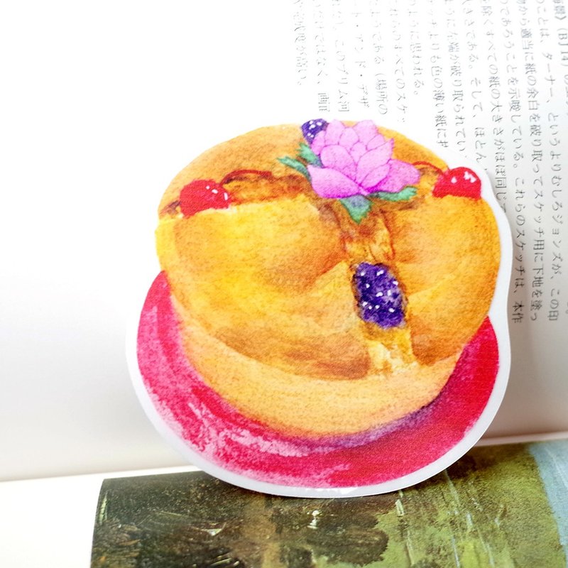 台湾点心 拜拜蛋糕 绘画PVC防水大贴纸 - 贴纸 - 防水材质 咖啡色