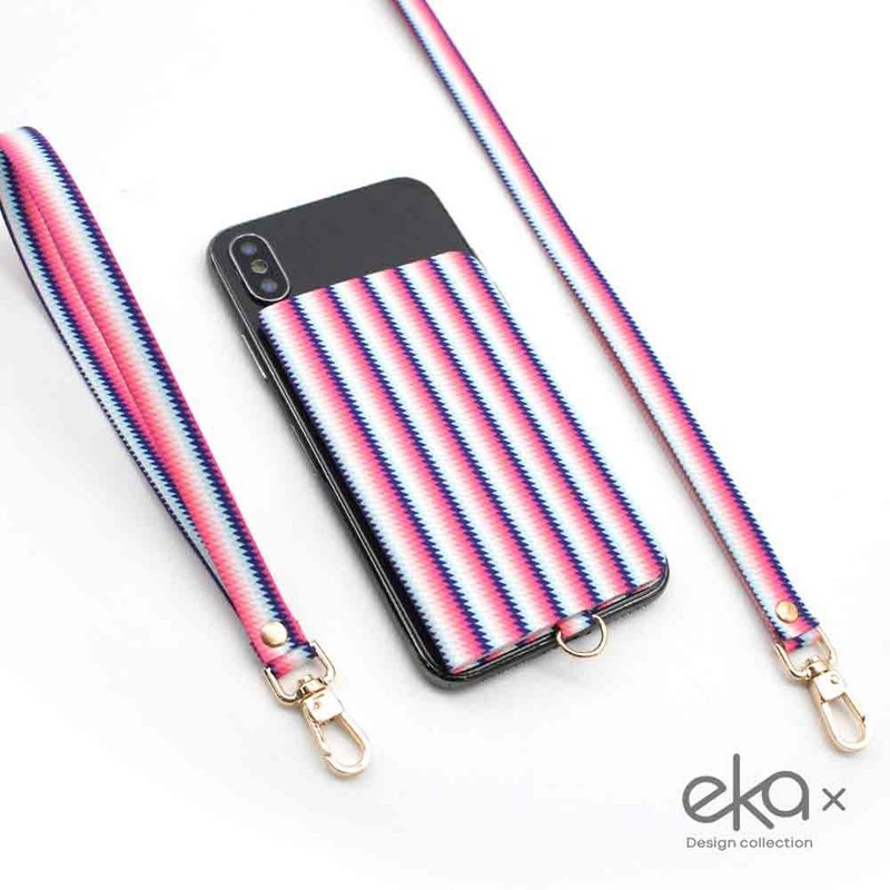 【ekax】手机背贴卡片夹/长颈绳/短手腕绳(青春艺彩) - 证件套/卡套 - 其他人造纤维 