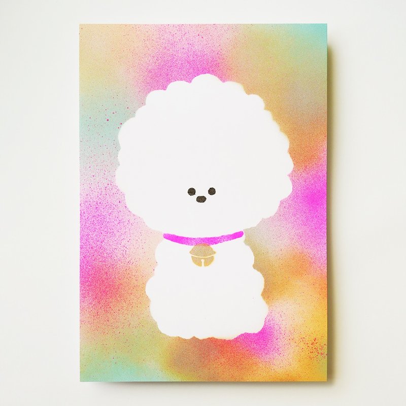 手工喷漆海报:棉花狗 - 海报/装饰画/版画 - 纸 多色