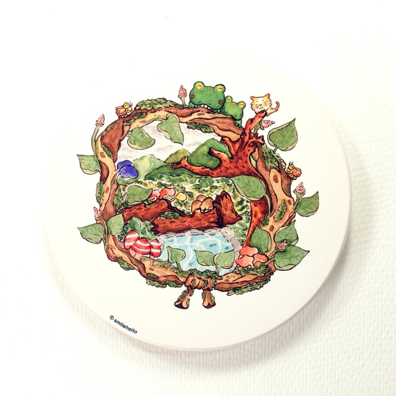 森林里的喜悦 / 笑喂 Smilehello 插画日志陶瓷吸水杯垫 - 杯垫 - 陶 多色