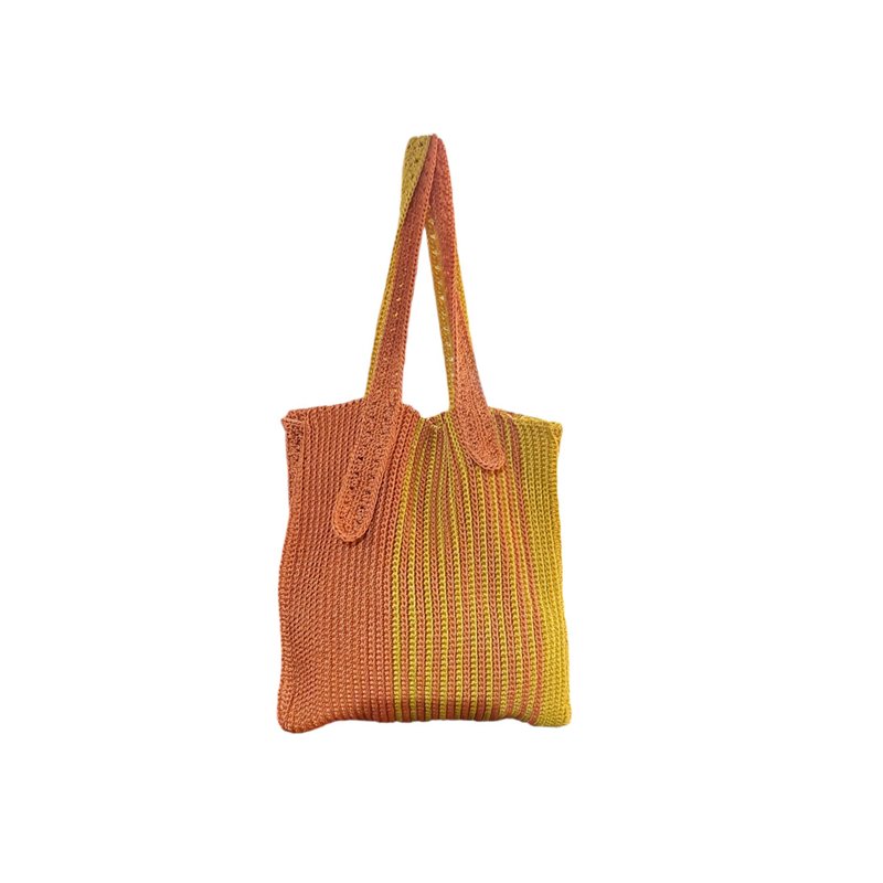 编织包/逛街购物侧背包\全手作\钩针编织 - 侧背包/斜挎包 - 尼龙 多色