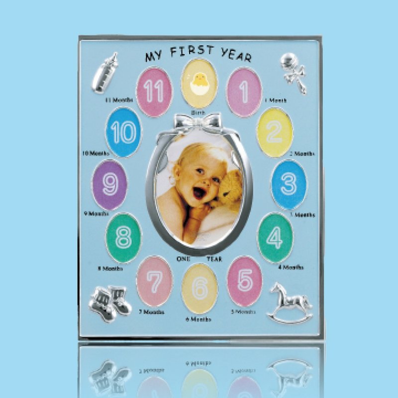 日本 LADONNABaby周岁成长记录相框/蓝 MO - 相簿/相册 - 其他材质 蓝色