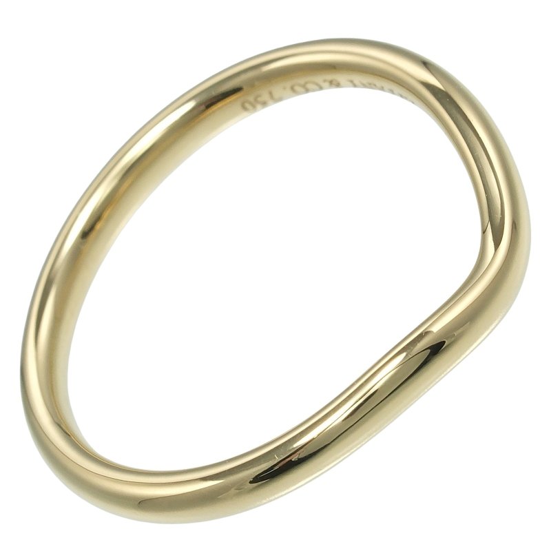 【日本直送】Tiffany 戒指 Curved Band 9.5号 戒指 2mm款式 K18YG 黄K金 约2.2g TIFFANY&Co.【中古】A级 - 戒指 - 贵金属 金色