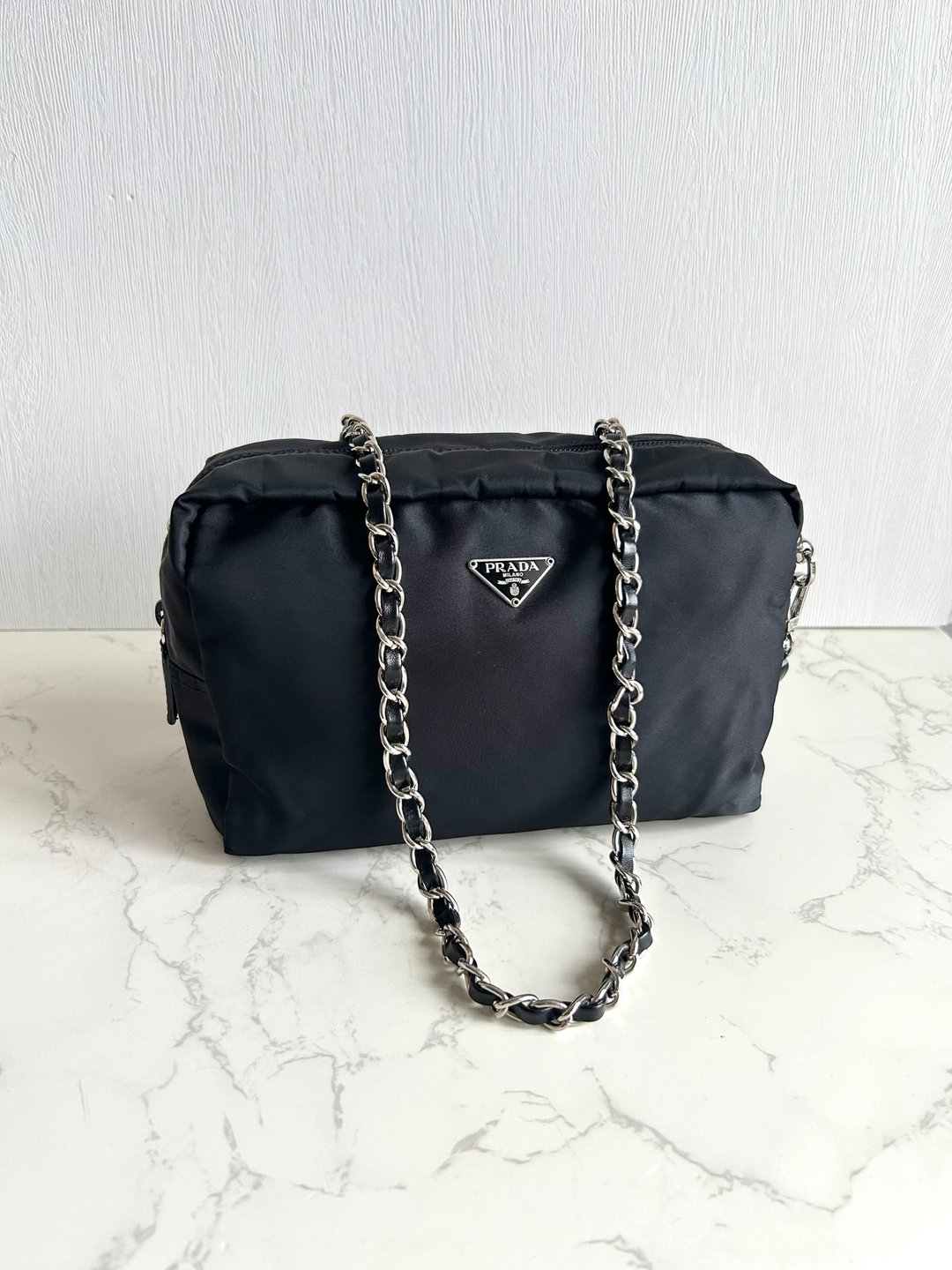 绝版中古包 Prada 黑色经典单肩包 侧背包 古董包 斜背包 复古包 - 侧背包/斜挎包 - 真皮 黑色