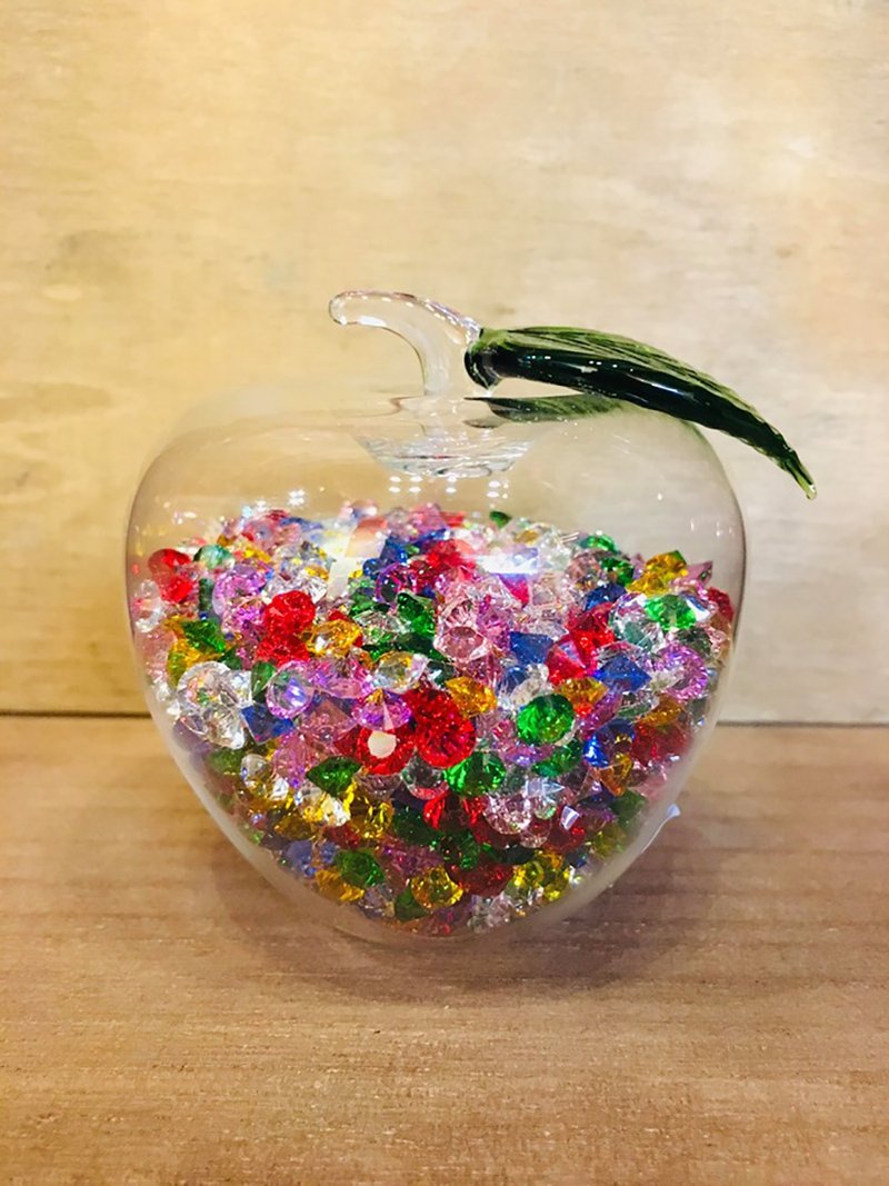 水晶玻璃 彩钻苹果 平安赚钱 摆饰 - 摆饰 - 玻璃 多色