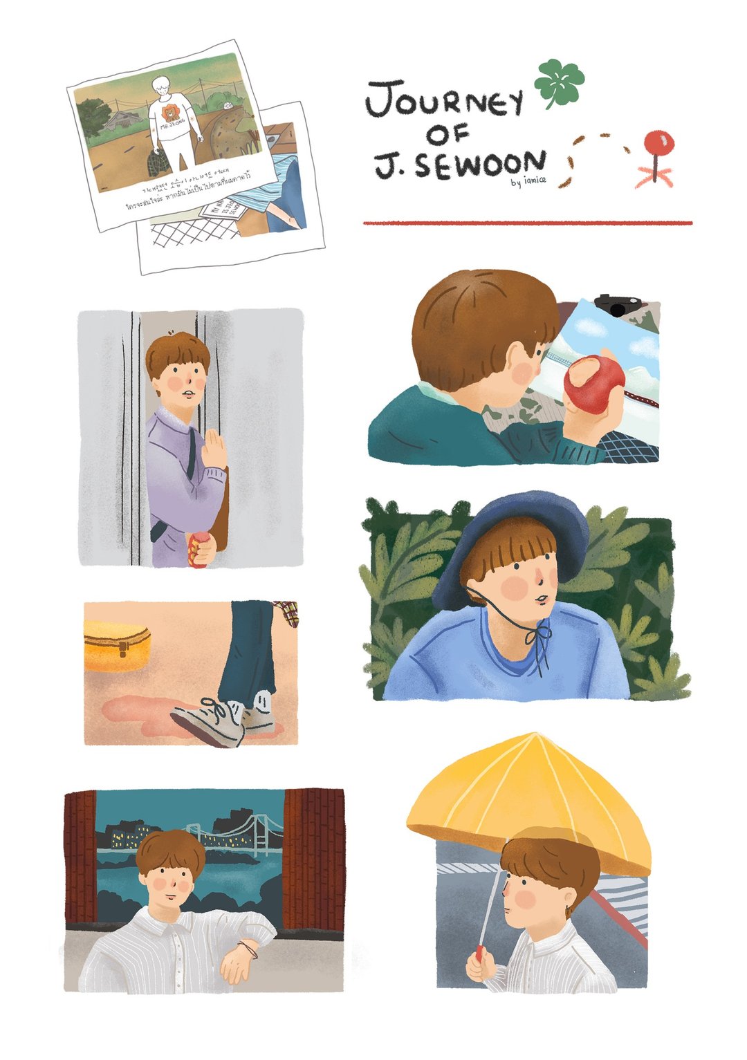 Sticker J.Sewoon Set - 贴纸 - 纸 多色