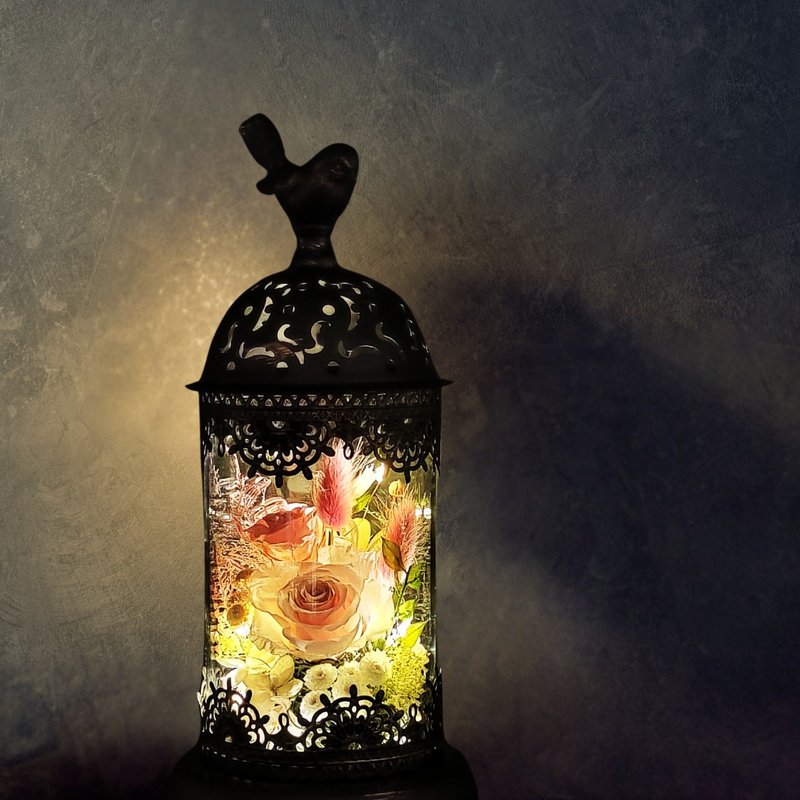 永生花烛台摆设 - 复兴时代 (粉红)(小) - 干燥花/捧花 - 植物．花 粉红色