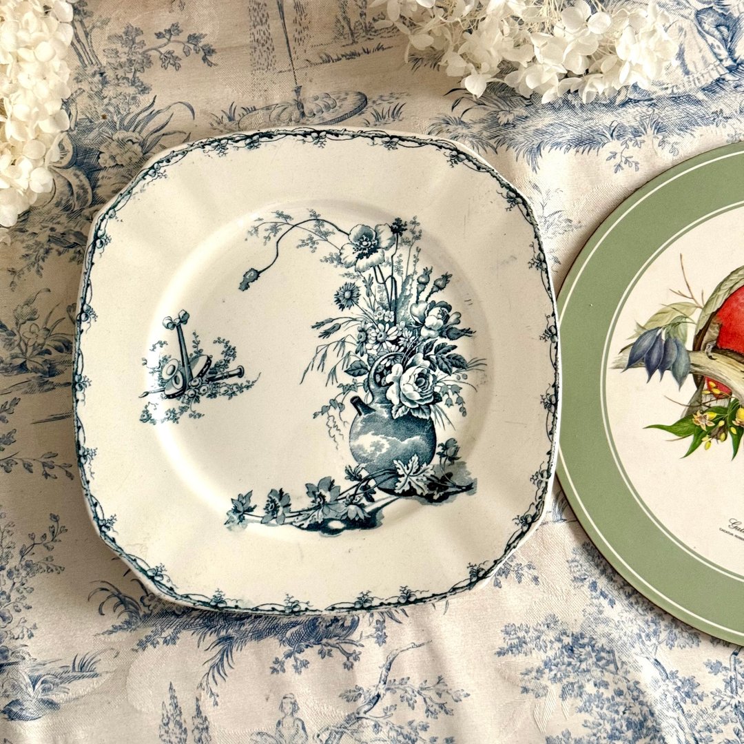 40515- 法国 K&G Luneville 四方型餐盘 CHAMPÉTRE 系列 23.5cm - 盘子/餐盘/盘架 - 瓷 