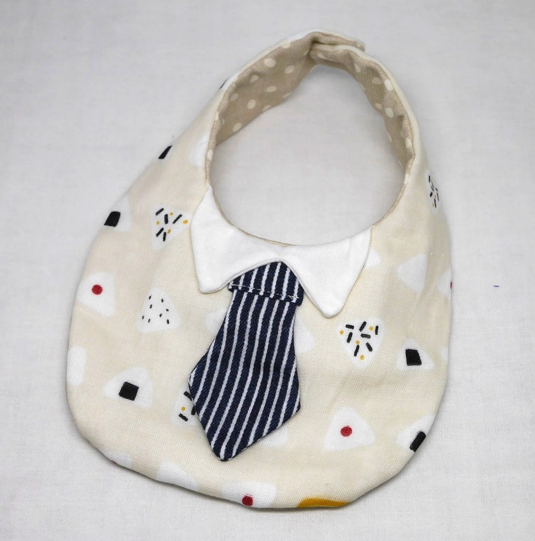 Japanese Handmade 8-layer-gauze Baby Bib / with tie - 围嘴/口水巾 - 棉 白色