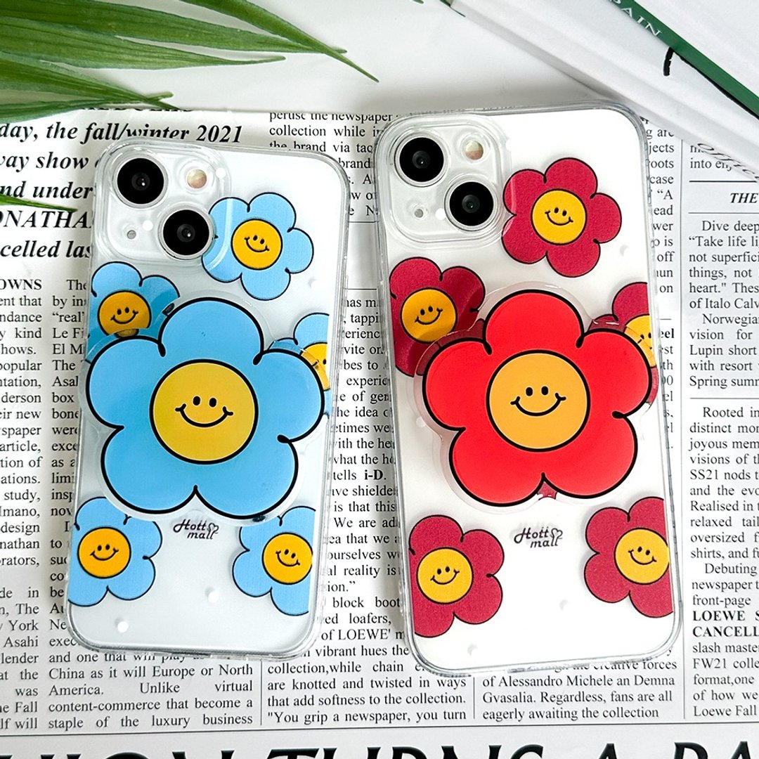 笑花iPhone手机情侣透明保护壳压克力托克套装 - 手机壳/手机套 - 塑料 多色