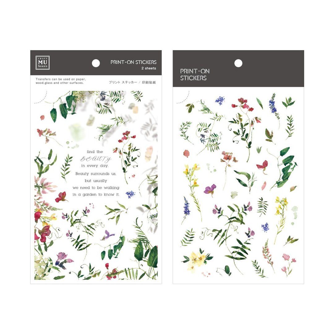 【Print-On Stickers 转印贴纸】no.145-浮光花影 | 花草系列 - 贴纸 - 其他材质 绿色
