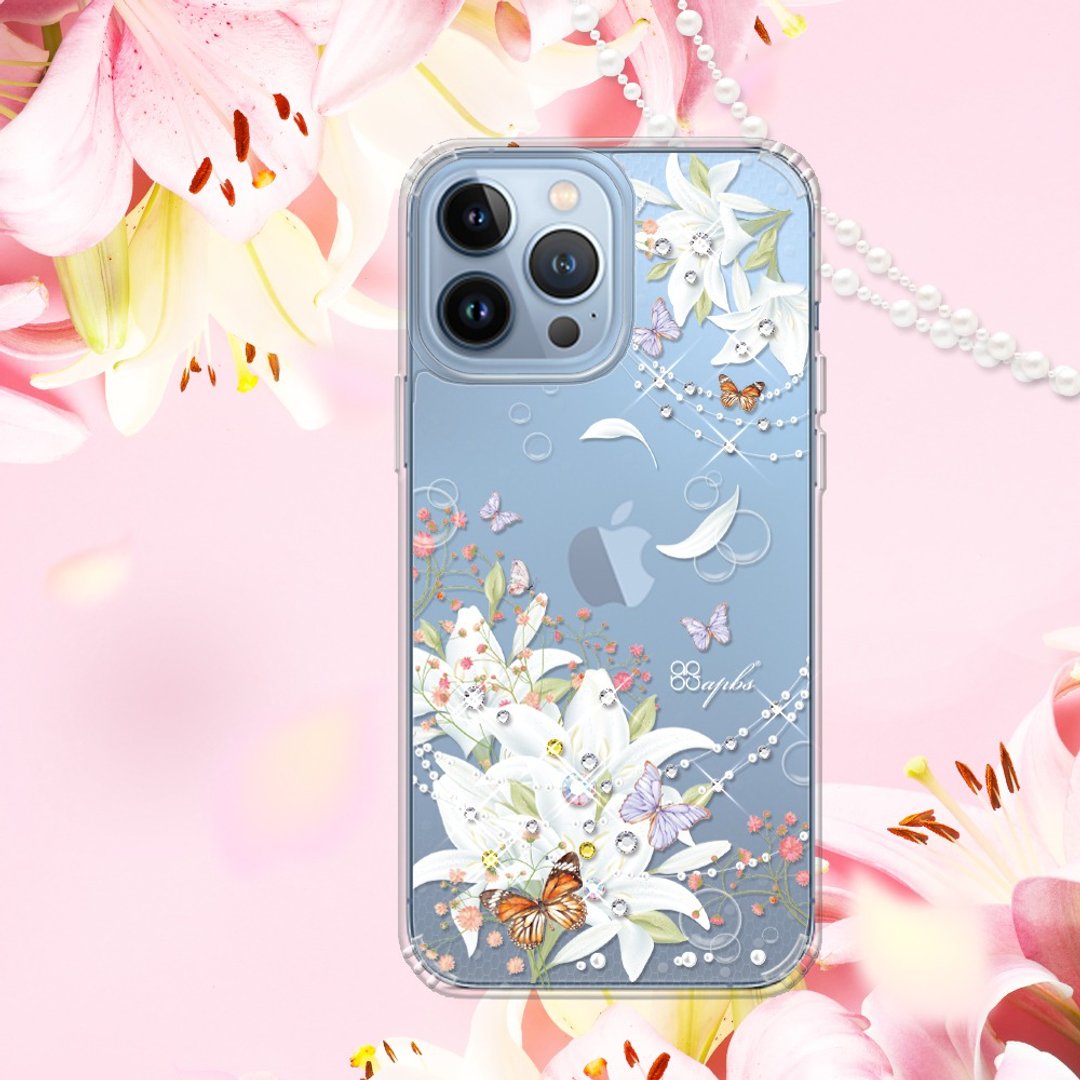 iPhone 13全系列 水晶彩钻防震双料手机壳-珠落白玉 - 手机壳/手机套 - 其他材质 多色