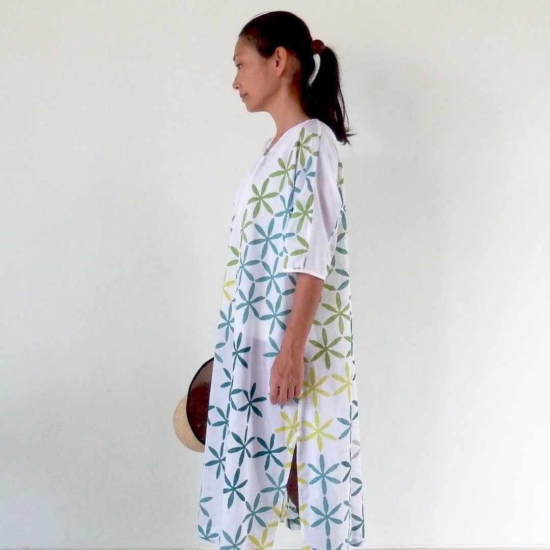 【Order Production】 Cotton Long Shirt One Piece made from Pattern - 洋装/连衣裙 - 棉．麻 白色