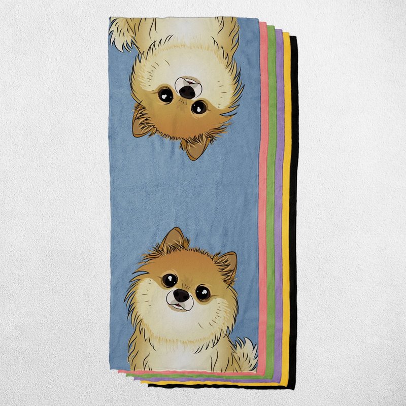 博美 松鼠犬 2毛色 宠物犬猫图样 毛巾/方巾/运动毛巾 多图样可选 - 清洁/美容 - 棉．麻 多色