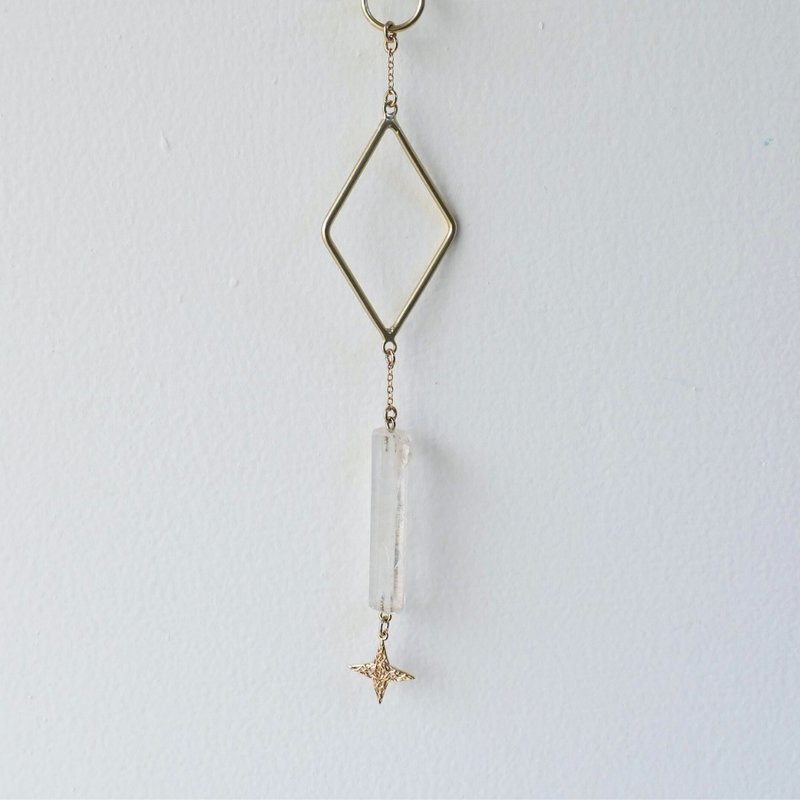 水晶挂饰 白水晶原矿 菱形车挂 - 摆饰 - 其他材质 