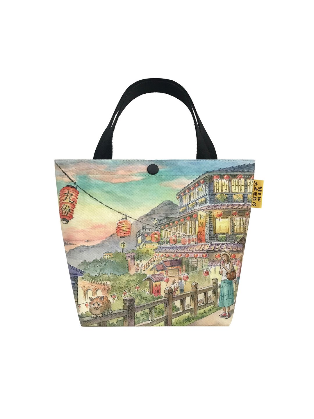 Sunny Bag - 火车头颜坊-托特包-九份竖崎路茶楼夜景 - 手提包/手提袋 - 其他材质 