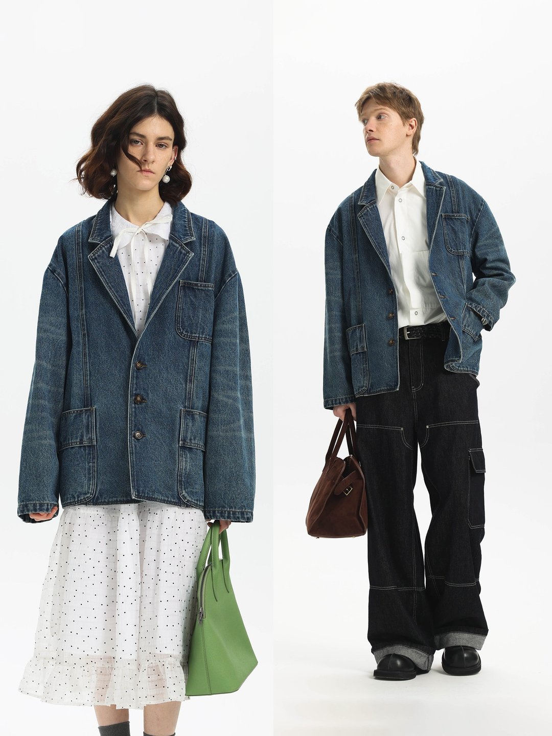 【重工洗水】25春夏Denim主义复古猫须牛仔西装外套Unvesno(UN) - 男装外套 - 其他材质 
