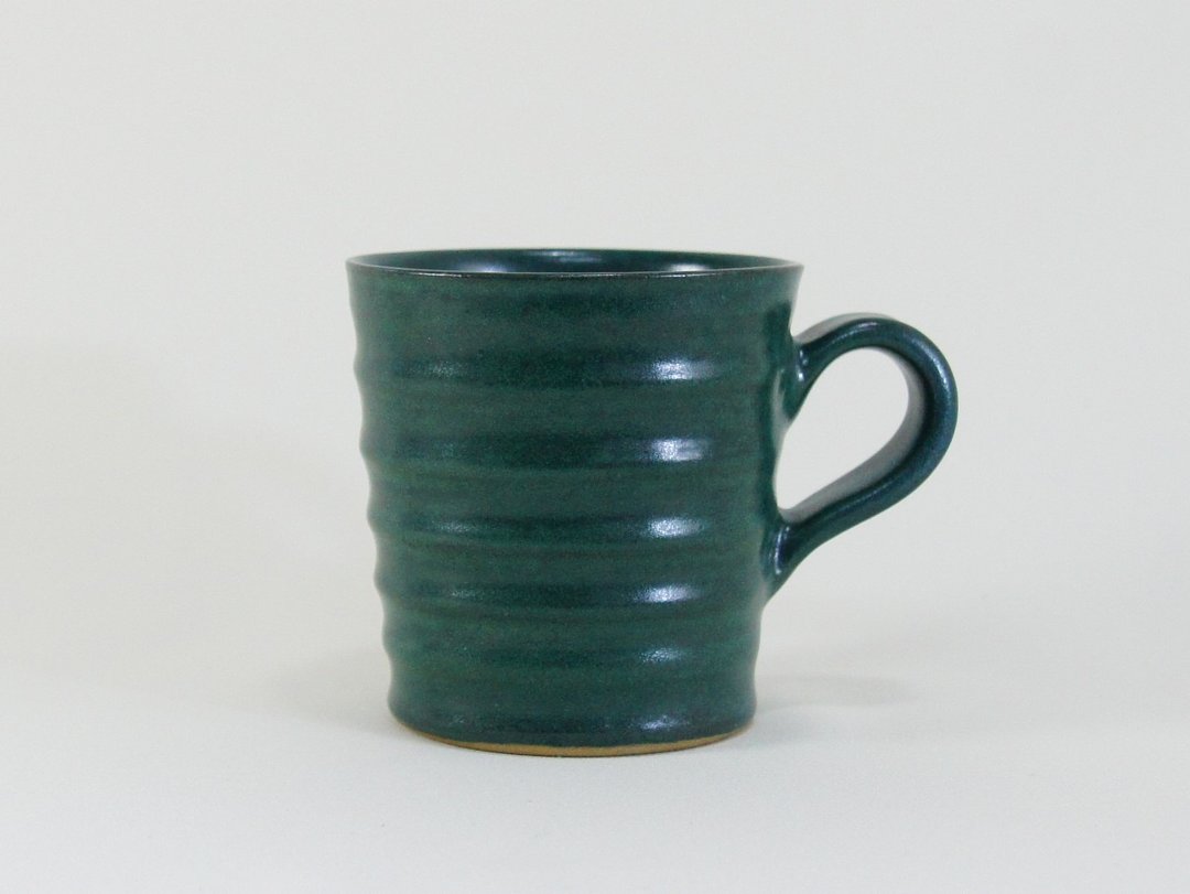 铬绿波浪杯,咖啡杯,茶杯,水杯,马克杯-容量约270ml - 咖啡杯/马克杯 - 陶 绿色