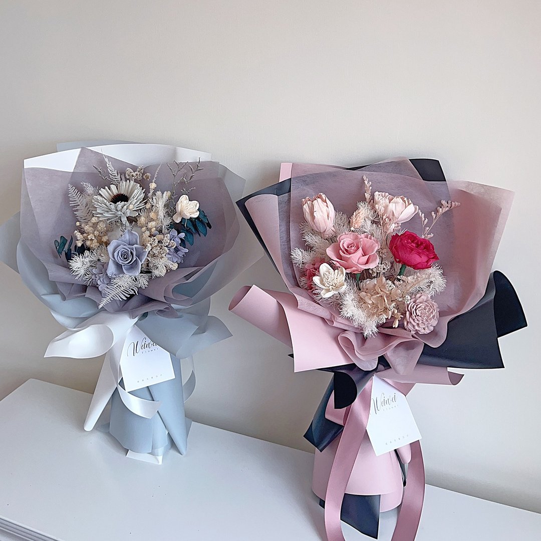 干燥永生花束/母亲节礼盒/情人节花束/求婚花束/告白花束 - 干燥花/捧花 - 植物．花 红色