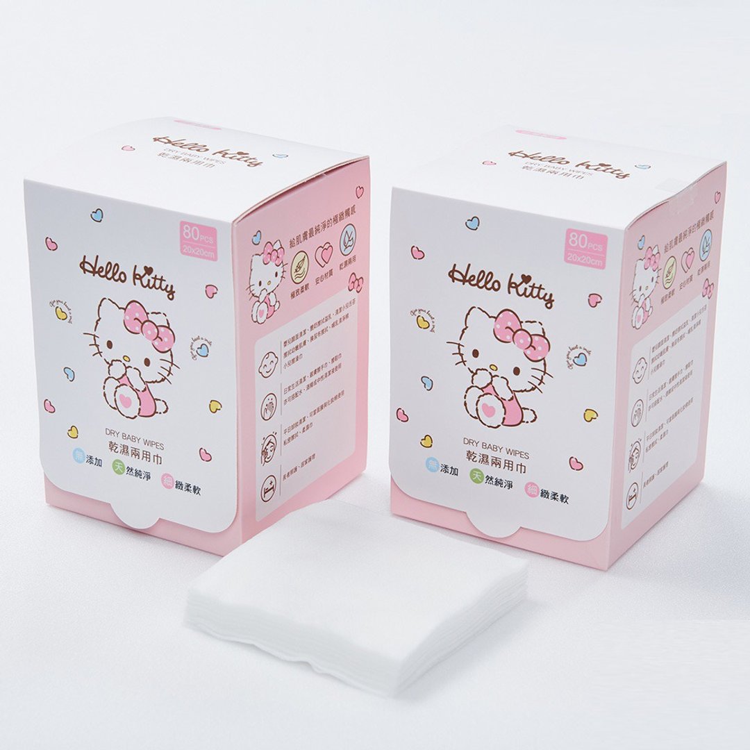 ONEDER旺达 Kitty 干湿两用巾(80枚) 纱布巾 纱布毛巾 KT-DP001 - 围嘴/口水巾 - 其他材质 