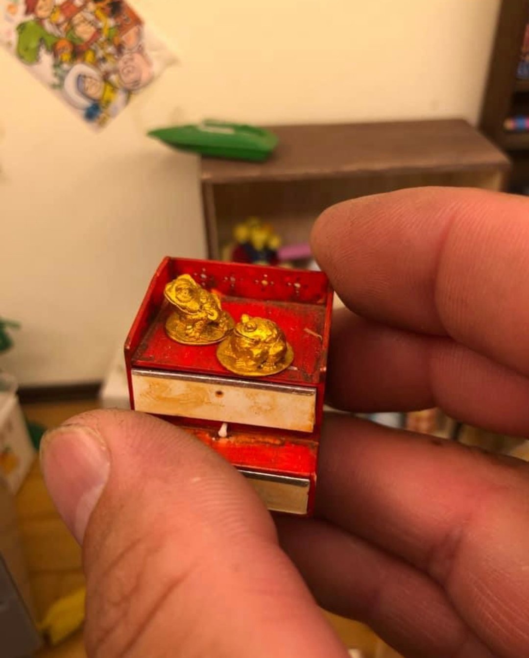 微缩 袖珍 迷你 柑仔店 古早味玩具 (迷你金蟾蜍) 场景 - 玩偶/公仔 - 塑料 金色
