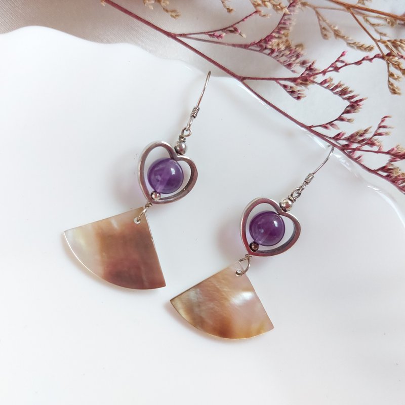 s925纯银 紫水晶耳环 | 手作定制 手链 项链 耳饰 饰品 - 耳环/耳夹 - 水晶 