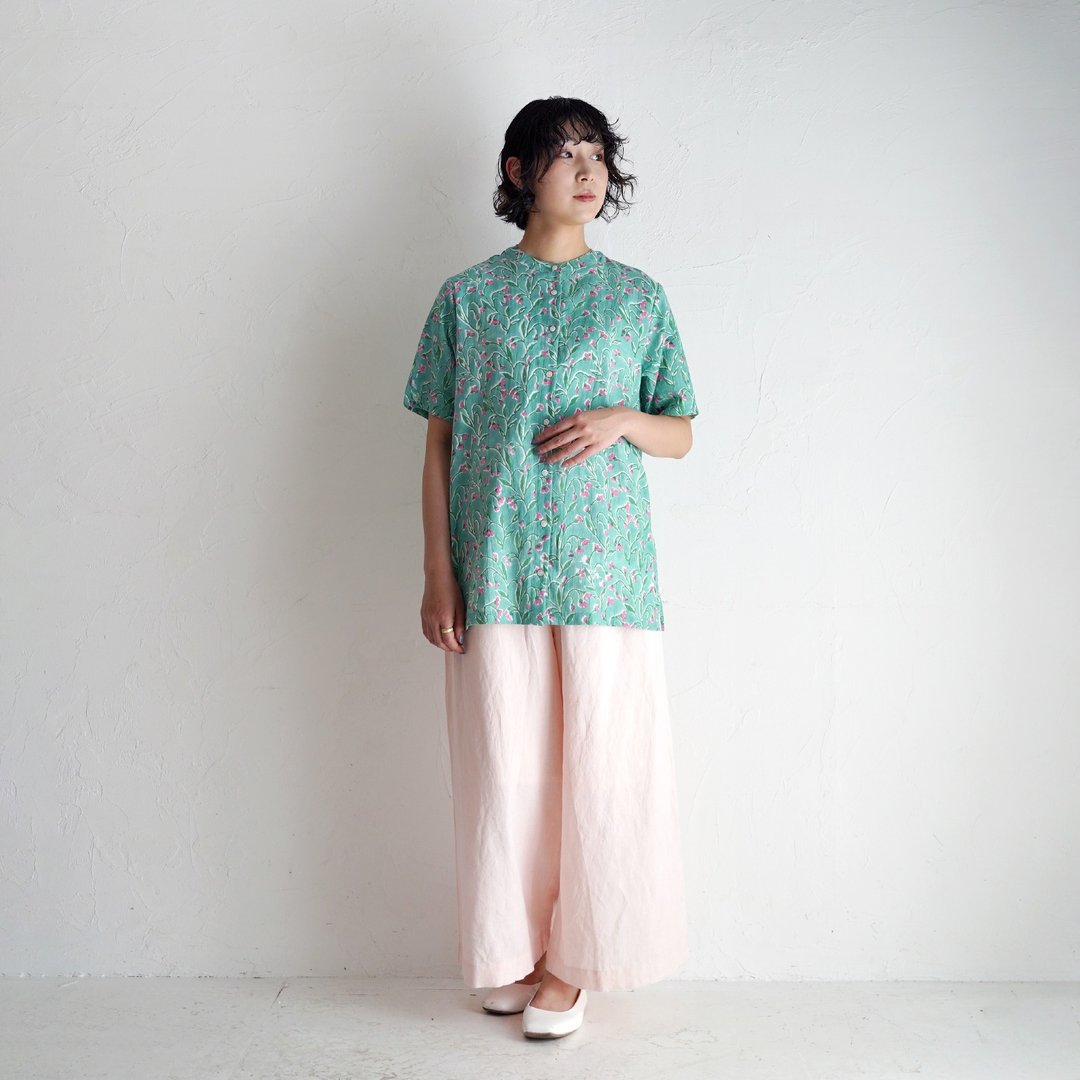 棉质kadhi圆领衬衫 Branch / 绿色 - 女装衬衫 - 棉．麻 绿色