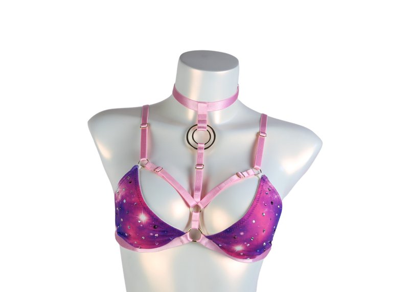 银河印花内衣上衣 桃红 - 女士内衣裤 - 其他材质 粉红色