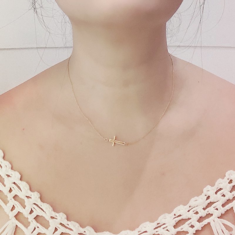 黄金十字架 - 项链 - 铜/黄铜 