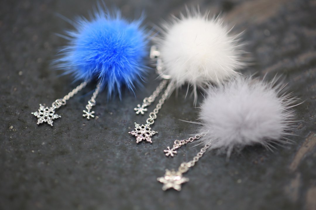 fuwa-fuwa Piercing& Earrings - 耳环/耳夹 - 其他材质 蓝色