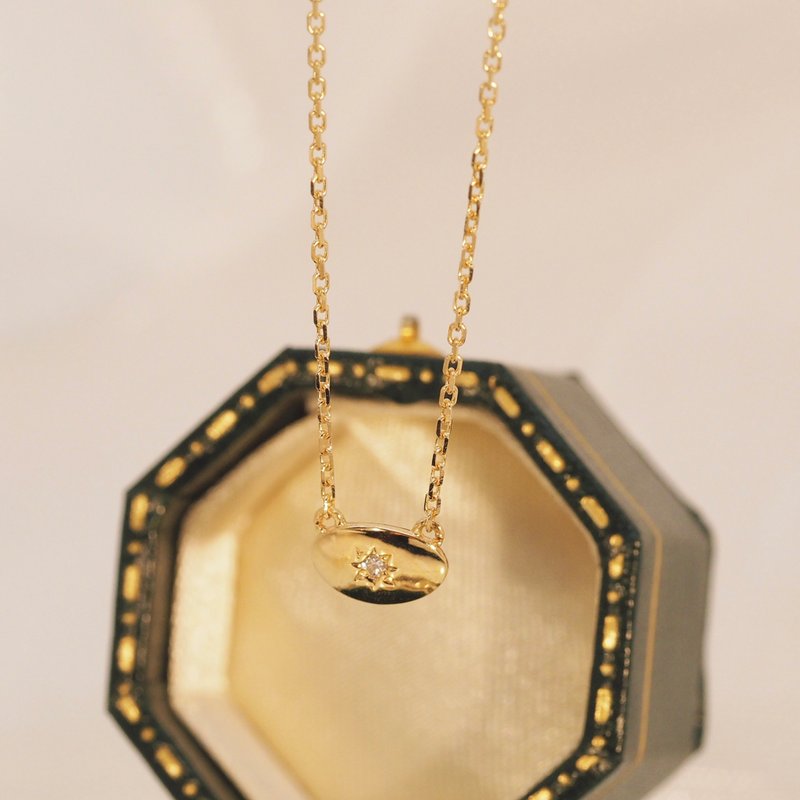 18K金钻石星盾项链18K Gold Diamond Starry Shield Necklace - 项链 - 贵金属 